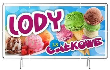 Gotowe Baner REKLAMA 2mx1m -Lody Gałkowe Szyld