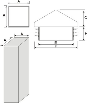 Торцевая заглушка 15x15 10 шт. Пробка для конверта для почтового ящика Profile Pack