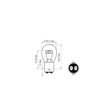 Лампа P21/5W M-Tech BAY15D 21/5W 12V - 10шт.