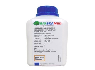 MSM SIARKA ORGANICZNA Metylosulfonylometan 500g