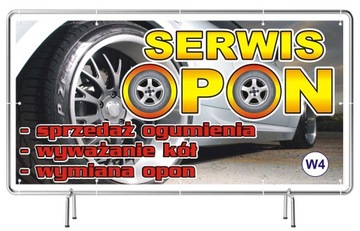 Solidny Baner reklamowy 3x1m Wulkanizacja OPONY