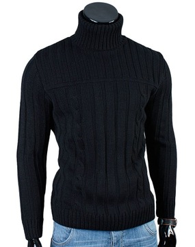 Gruby GOLF Sweter MA22 Czarny___XL____POLSKA