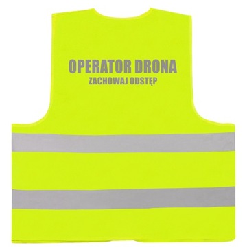 OPERATOR DRONA ŻÓŁTA KAMIZELKA DROGOWA Z LOGO - L