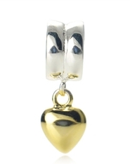 Zawieszka srebrna oponka z charm serce z 24k -30%