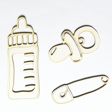 MDK Scrapki T0138 Butelka, smoczek i agrafka- 2kpl