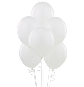 Balony Lateksowe Pastelowe BIAŁE Komunia Wesele Urodziny Chrzest 25szt.