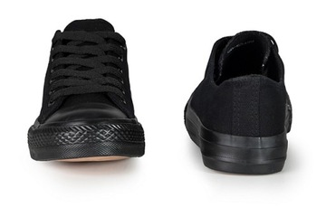 Buty sportowe TRAMPKI tenisówki całe czarne