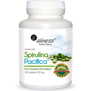 Aliness SPIRULINA HAWAJSKA Pacifica 500mg 180 tab VEGE naturalne ALGI