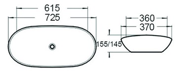 MEXEN GABI НАСТОЛЬНАЯ РАКОВИНА 61x36 см, СТАНДАРТ