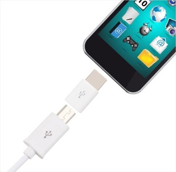 Переходник Micro USB на USB Type-C, белый