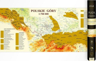 Polskie góry mapa zdrapka 1:700 000 Praca zbiorowa