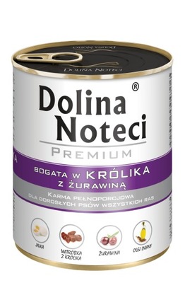 DOLINA NOTECI PREMIUM MOKRA KARMA DLA PSÓW KRÓLIK 800G