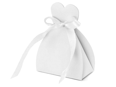 Pudełeczka dla gości sukienka ślub wesele białe