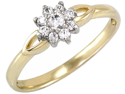 Złoty 585 pierścionek zaręczynowy BRYLANT. diament