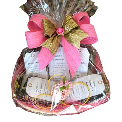 PREZENT 5 HERBATA W KOSZYKU - IDEALNY NA URODZINY