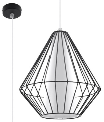 Lampa wisząca Demi czarna E27 nowoczesny design do pokoju dziennego Sollux