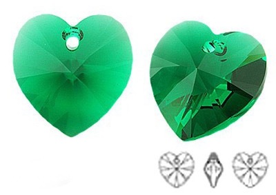 6228 Swarovski Xilion Heart 14mm Emerald