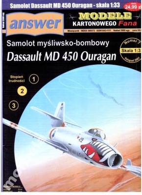 MKF 11/2007 Samolot Dassault MD 450 Ouragan 1:33