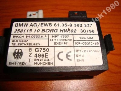 BMW WITH 8362337 MODULE CONTROL UNIT IMMOBILISER - milautoparts-fr.ukrlive.com