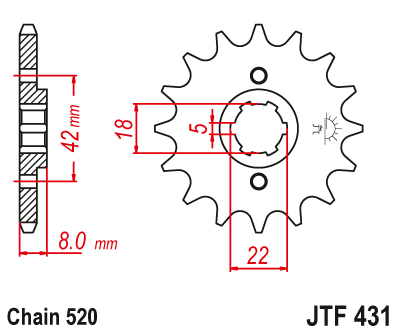 PINION GEAR FRONT JT JTF431.15 15Z SIZE 520 - milautoparts-fr.ukrlive.com