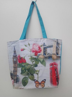 TORBA NA ZAKUPY LONDON 44x34 cm TOREBKA ZAMEK