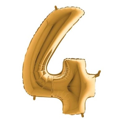 Balon foliowy cyfra 4 złota 102 cm