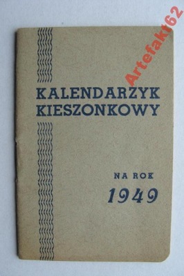 PRL KALENDARZYK KIESZONKOWY NA ROK 1949