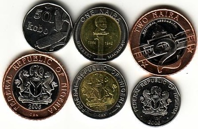 NIGERIA zestaw 3 monet