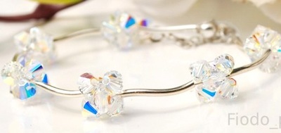 ZGRABNA BRANSOLETKA Z KULEK OPALIZUJĄCA SWAROVSKI