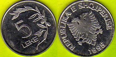 Albania 5 Leke 1995 r. mennicza