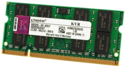 Nowa pamięć RAM 2GB DDR2 SODIMM 800MHz Kingston
