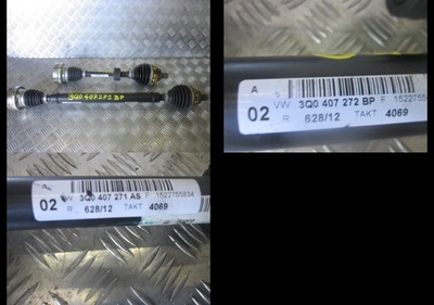 Приводной вал vw passat b8 3g0 1,6tdi левая 3q0407271as фото №1