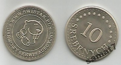 MONETA -- 10 SREBRNYCH ( ŚWISTAK )