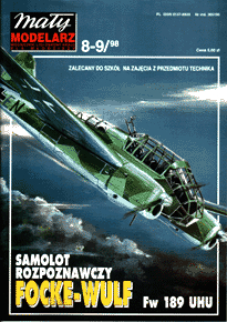 MM 8-9/1998 Samolot Focke-Wulf Fw 189 UHU