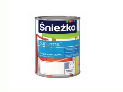 Śnieżka supermal emalia akrylowa 0,8l biała pół połysk