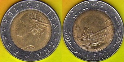 WŁOCHY 500 Lira 1991 r.