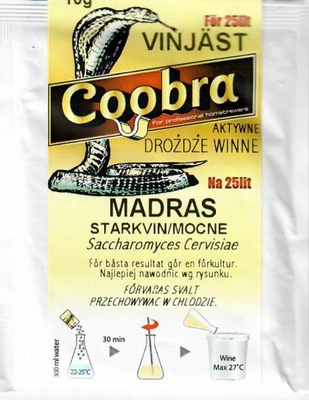 AKTYWNE DROŻDŻE WINNE WINIARSKIE MADRAS MADERA
