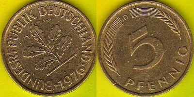 RFN - 5 Pfennig 1976 r. D
