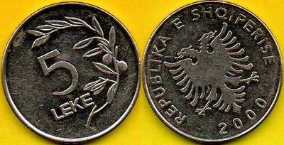 Albania 5 Leke 2000 r.