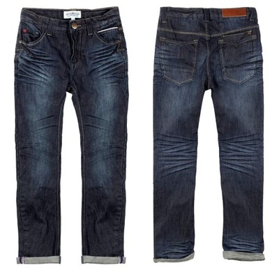 Nowe modne elastyczne Jeansowe SPODNIE Slim - 110/116