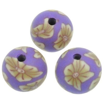 Koraliki FIMO FIOLETOWE z modeliny 10mm 4szt