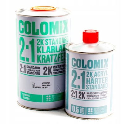 COLOMIX Lakier 2K Bezbarwny 1L + Utwardzacz 0,5L