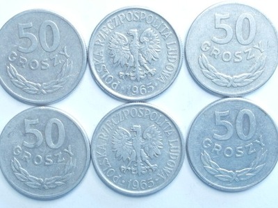 Moneta 50 gr groszy 1965 r ładna