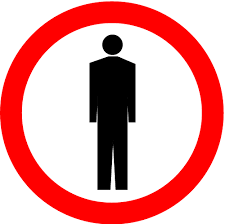 Znak drogowy B41 zakaz ruchu pieszych