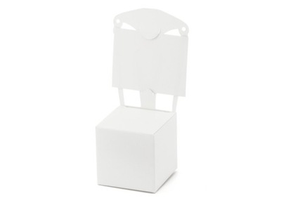 Pudełeczka Krzesełka winietki białe 10szt pudp7