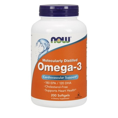 Now Foods Omega-3, suplement diety, 200 kapsułek