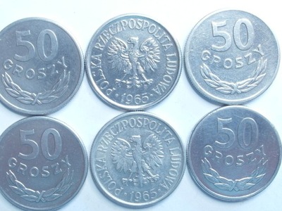 Moneta 50 gr groszy 1965 r b. ładna