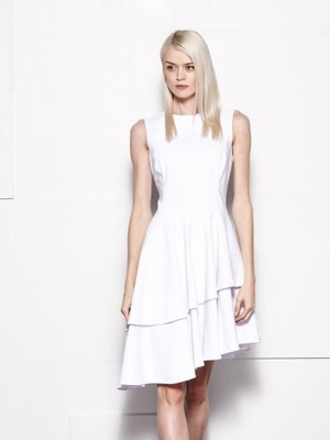 MOHITO - biała asymetryczna sukienka midi - 38