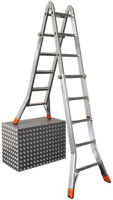 Drabina przegubowa teleskopowa ze stopniami Krause Monto TeleMatic 129963