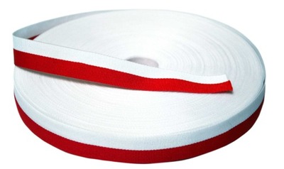Tasiemka Wstążka Rypsowa 2cm biało-czerwona flaga